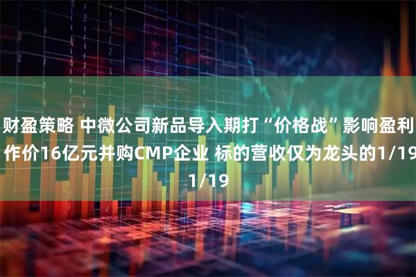 财盈策略 中微公司新品导入期打“价格战”影响盈利 作价16亿元并购CMP企业 标的营收仅为龙头的1/19